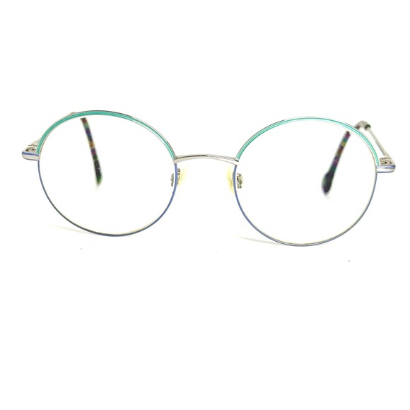 OWP Germany 1448 200 Round Silver Multicolor Eyeglasses Frames 50-20-135 Vintage main image 5